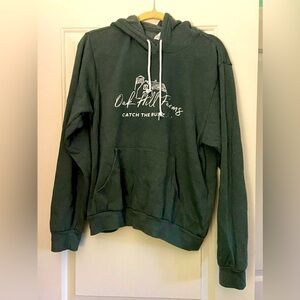 Oak Hill Farms NJ Catch the Buzz Forest Green Fleece Hoodie, Unisex Size Large